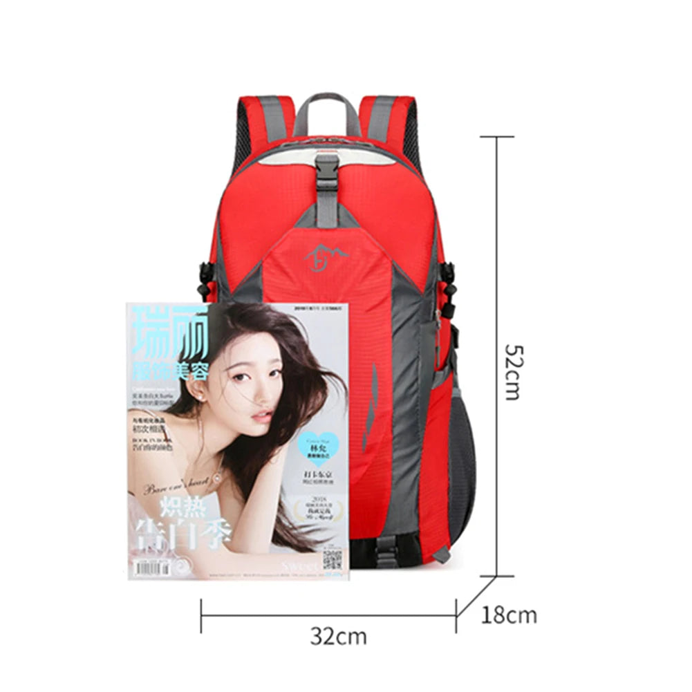 Polyester Climbing Rucksack Large Capacity Trekking Backpack Wear-resistant Layered Storage Lightweight for Outdoor Activities