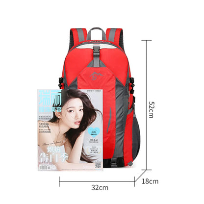 Polyester Climbing Rucksack Large Capacity Trekking Backpack Wear-resistant Layered Storage Lightweight for Outdoor Activities