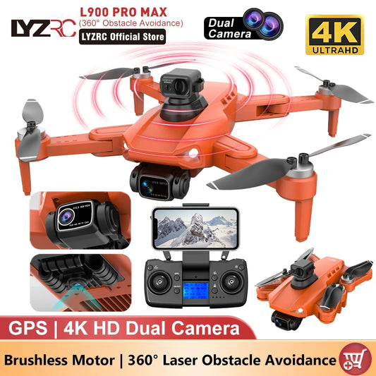 LYZRC L900 PRO MAX Drone 4K Professional HD Dual Camera GPS Dron Brushless Motor FPV Quadcopter L900 PRO SE Fodable Helicopters