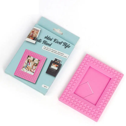 Desktop Decor Instant Camera Photo Frame Stamp Vertical Card Display Stand Scrapbook Rivet for Polaroid/Fujifilm Instax