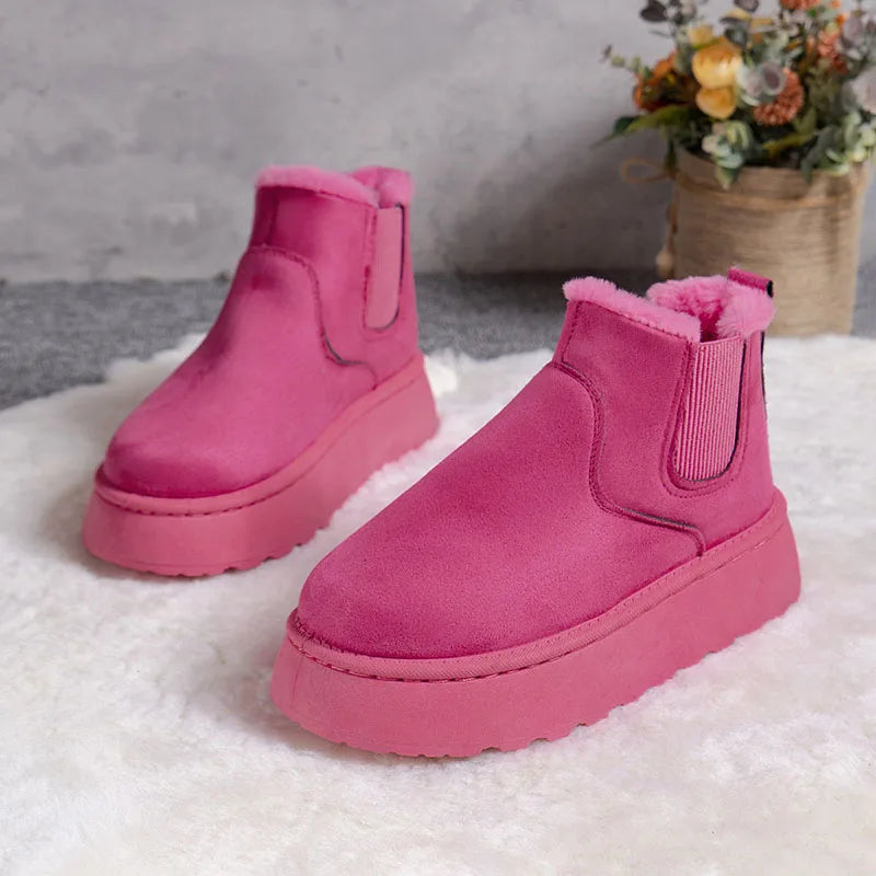 New Winter Women's Boots High-top Snow Boots Thickened Plush Warm Simple And Versatile Comfortable Outdoor Non-Slip Cotton Shoes