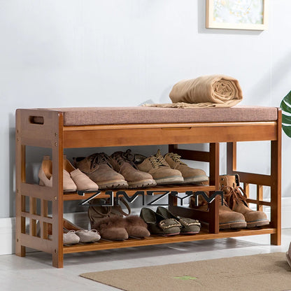 Shoe Rack Solid Wood Simple Door multi-functional Shoe Stool Simple Shoe Stool Cabinet Furniture