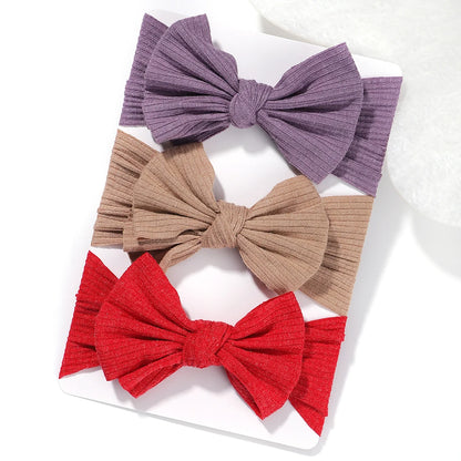 3Pcs/Lot Baby Girl Headband Set Girls Bow Knotted Hair Bands Soft Knitted Kids Headwear Newborn Turban Baby Hair Accessories