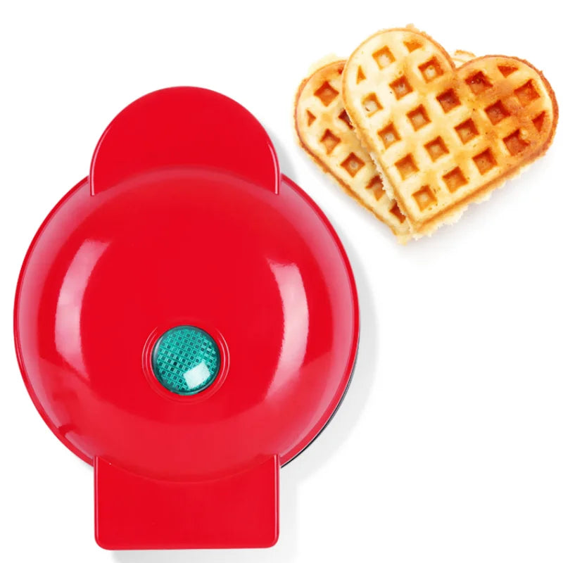 Mini Electric Waffles Maker Bubble Egg Cake Oven Breakfast Love Heart Shaped Waffle Maker Cooking Appliance 220V EU Plug