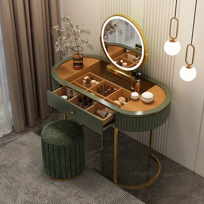 Nordic Designer Home Dressers Light Luxury Storage Cabinets with Mirror Small Apartment Ins Dressing Tables Bedroom Furniture