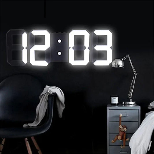 Electronic Digital Wall Clock Living Room Bedroom Decoration Decor Watches Home and Decoration Led Modern Alarm Interior Desk