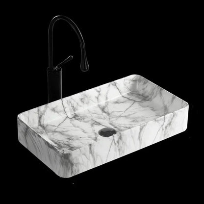 Nordic Ceramic Bathroom Sink Balcony Small Washbasin Square Stone Pattern Countertop Sink Light Luxury Home Wash Hand Basin ZXC