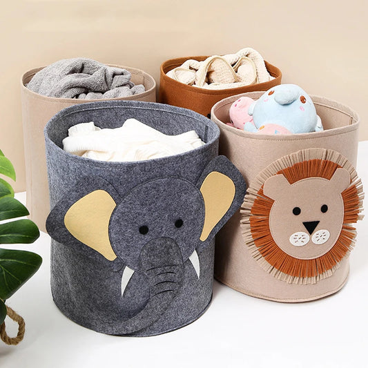 Cartoon large capacity baby toy storage bucket Large Laundry Hamper Kid Toys Storage Basket Clothes Organizer