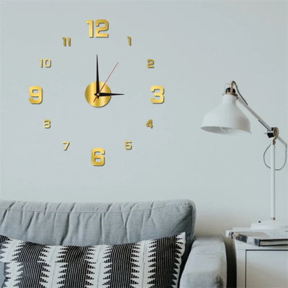 3D Luminous Wall Clock Frameless Acrylic DIY Digital Clock Wall Stickers Mute Clock for Living Room Bedroom Office Wall Decor