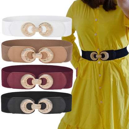 Wide Elastic Plus Size Dress Belt for Women Fashion Waist Belts Stretch Waistband