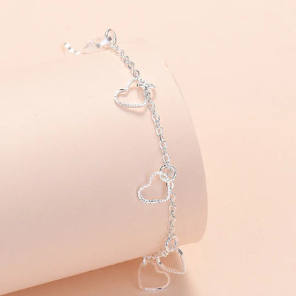 925 Sterling Silver Women Heart Star Chain Bracelet For Women Luxury Jewelry Jewellery Gifts Christmas  GaaBou