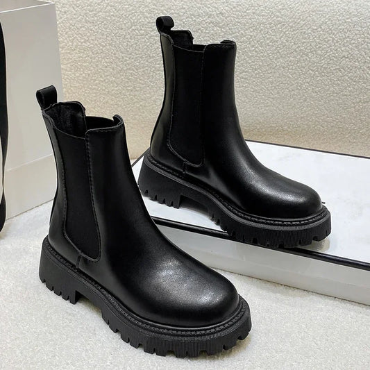 2024 Chelsea boots new thick-soled women's winter shoes for women autumn fashion thick-soled short boots for women