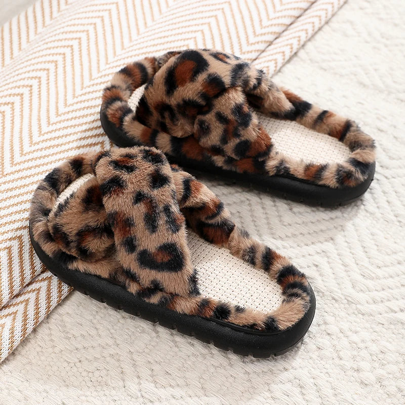 New Women Home Slippers 2023 Autumn Winter Open-Toe Cross Band Linen Soled Indoor Slides Linen Soled Non-Slip Bathroom Slippers