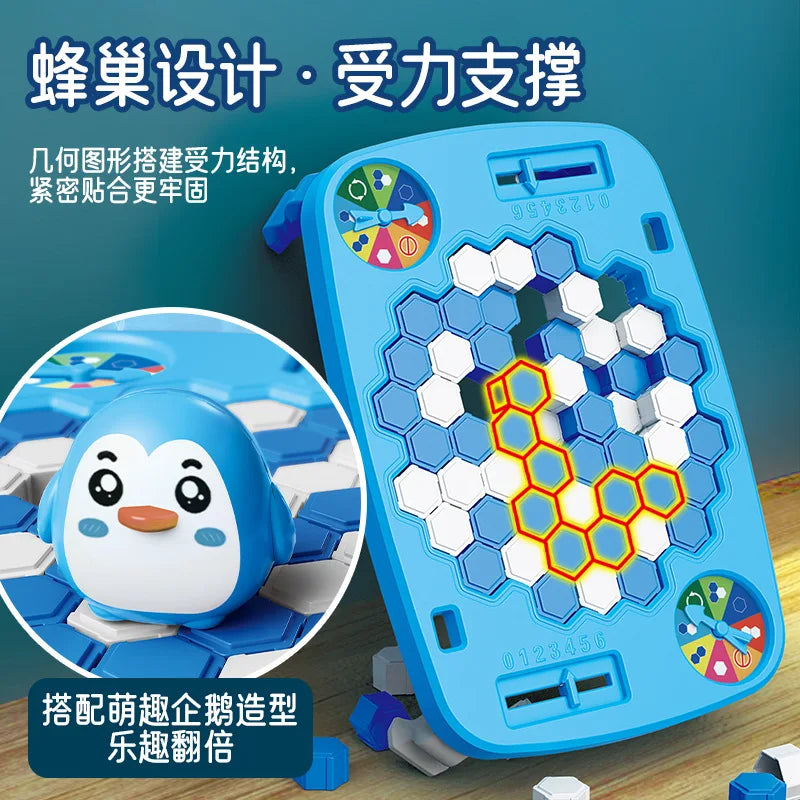 Big Size Ice Breaker Game Save Penguin on Ice Block Family Penguin Trap Activate Square Shape Board Game Children Christmas Gift