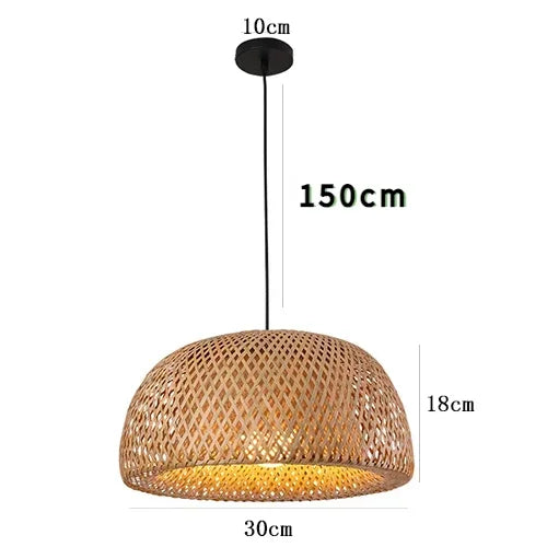 Chinese style Bamboo Pendant Lamp line length 1.5m cafeteria Chandeliers Ceiling Light café  for living room decor  led lights