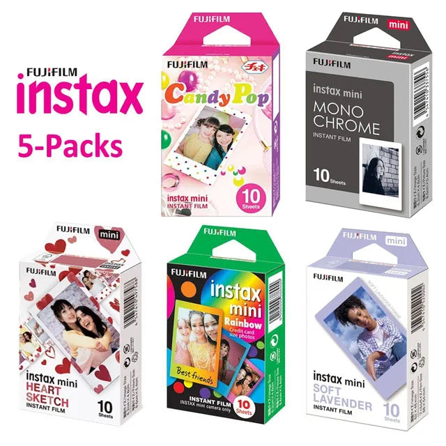 10-100 Sheets Fujifilm Instax Mini 12 Film Mono Monochrome Film For Mini SE 7+ 99 40 Evo 90 Link 2 Printer Instant Photo Camera