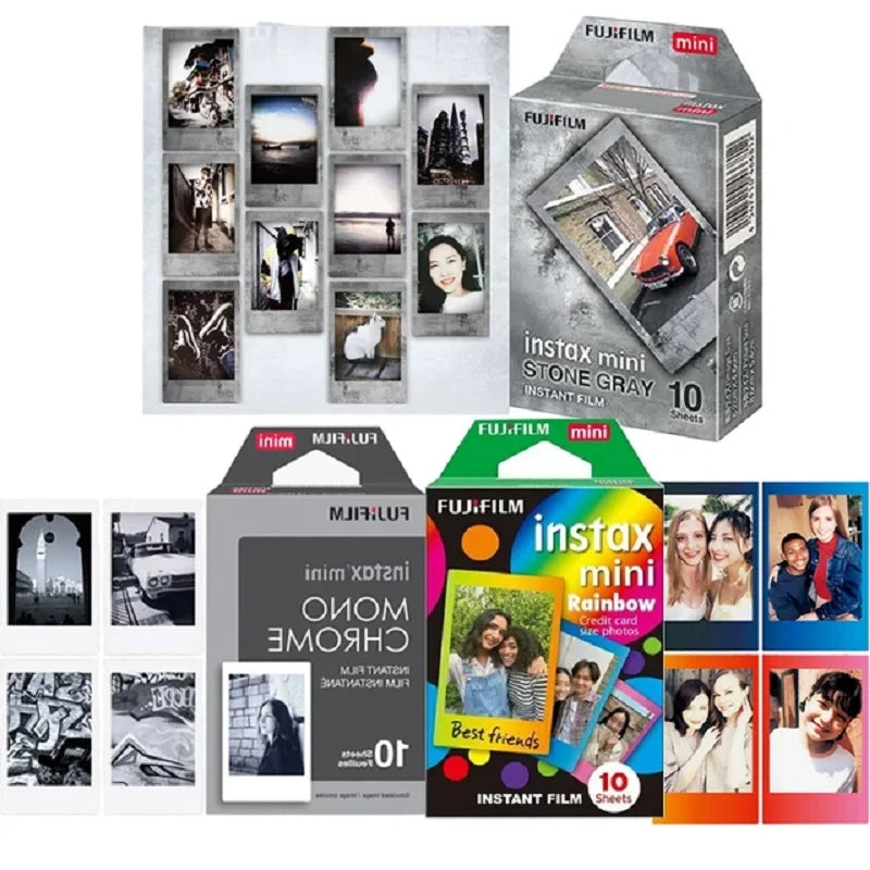 10-100 Sheets Fujifilm Instax Mini 12 Film Mono Monochrome Film For Mini SE 7+ 99 40 Evo 90 Link 2 Printer Instant Photo Camera