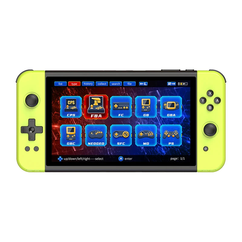 POWKIDDY X70 Handheld Game Console 7 Inch Video Game Players Supports 2 USB Controllers PS1 Game Connect to an HD TV