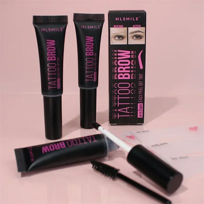 New Tearing Eyebrow Gel Makeup Semi-Permanent Waterproof Long Lasting Tattoo Tint Sweatproof Peel Off Dye Eyebrow Cream Cosmetic