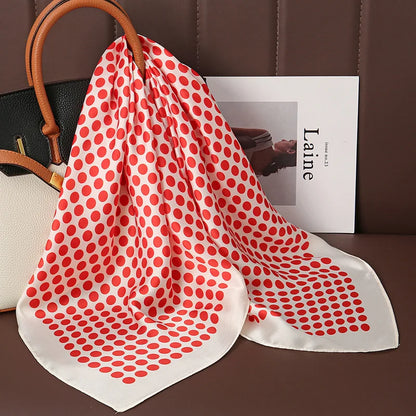 2024 Fashion Luxury Brand 70cm Silk Square Scarf Women Satin Neck Tie Female Hair Bandana Headkerchief Shawl Wrap Hijab Echarpe