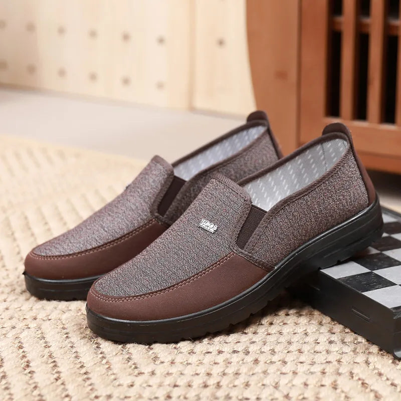 Oversize Cloth Shoes Men's Shoes Flat Old Dad Shoes Breathable Men Single Light Leisure Shoes Non-skid Old Man Walk Shoes