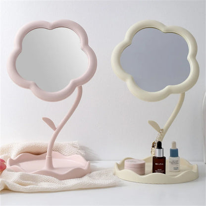 Desktop Makeup Mirror Sunflower Shaped Cute Dressing Mirror Detachable Hanging Jewelry High-definition Makeup Mirrors Home Decor