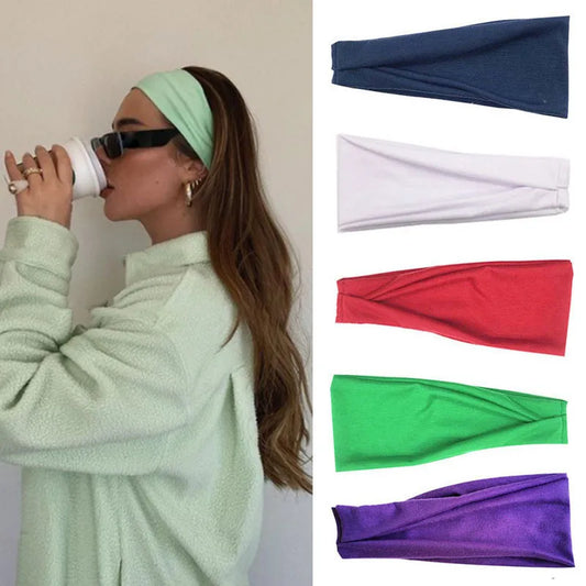 Kiss Jewelry Women's Sports Breathable Sweat-absorbing Headband Summer Y2K Fashion Elastic Bandana Outdoor Hair Bands Jewelry