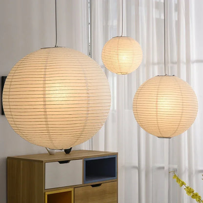 Japanese Noguchi Isamu Paper Chandelier Rice Paper Paper Art Lantern Ball Bedroom Livingroom Tea Room Zen Lamps Pendant Lights