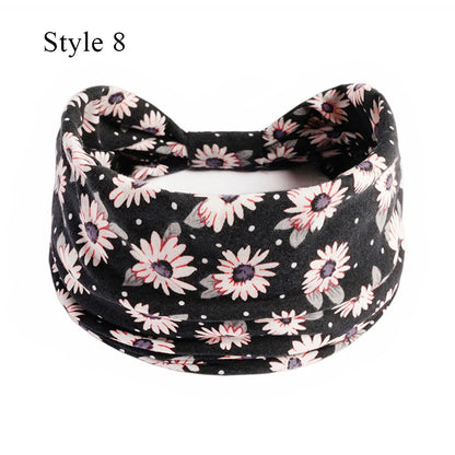 Boho Knot Turbans Yoga Elastic Head Wrap Women Headband Wide Hairbands Headwear Floral Bandanas Fashion Hair Band Accessories