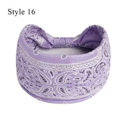 Boho Knot Turbans Yoga Elastic Head Wrap Women Headband Wide Hairbands Headwear Floral Bandanas Fashion Hair Band Accessories