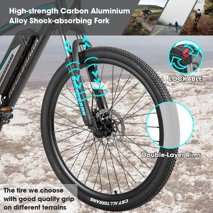 Hiland 29 Inch Electric Bike, Aluminum 21-Speed Electric Mountain Bike, 250W Disc Brake Adult E-Bike with 36V 10.4Ah Battery