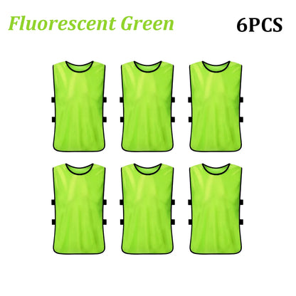 6PCS Soccer Pinnies Quick Drying Football Team Jerseys Sports Soccer Team Training Practice Youth Adult Basketball Sports Vest