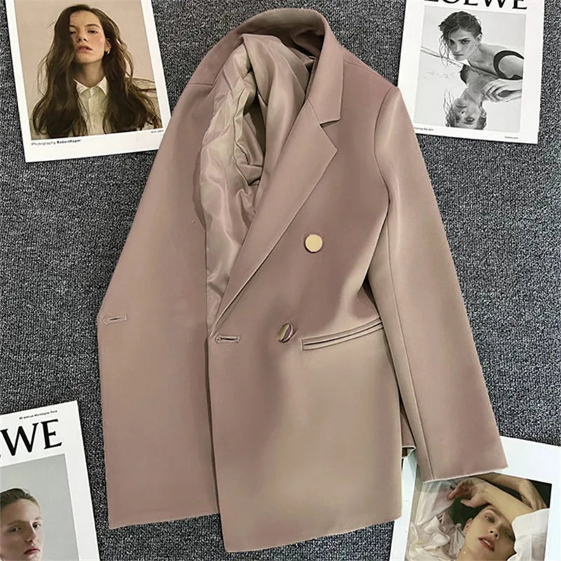 Casual Long Sleeve Suit Blazer Office Lady Spring Autumn Fashion Elegant Solid Outerwear Jacket For Women 2024 Female Coat