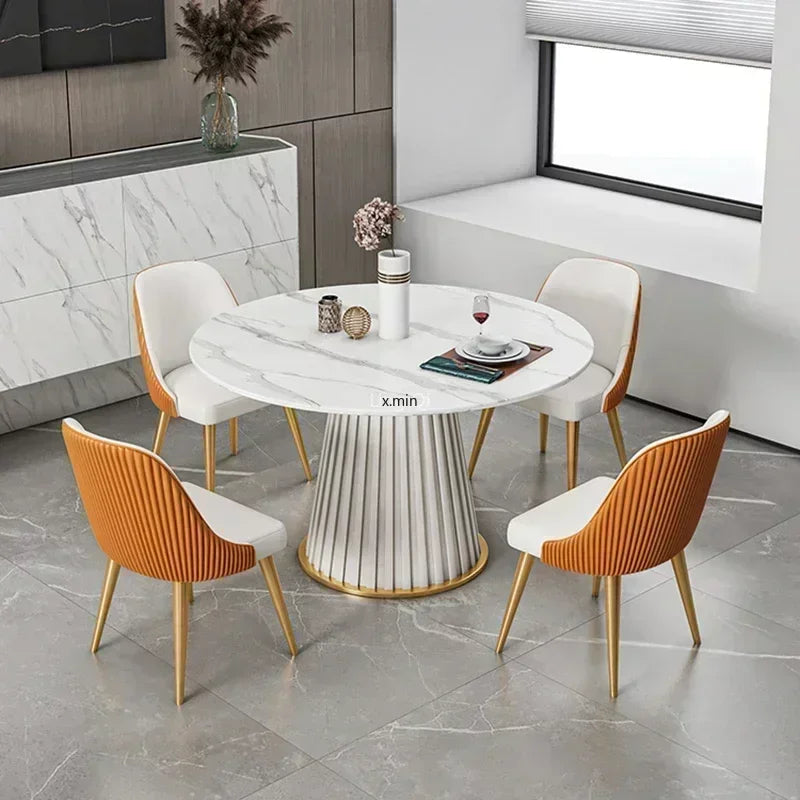 Small Apartmen Dining Table Round Center Nordic White Coffee Tables Chairs Organizer Muebles Living Room Furniture