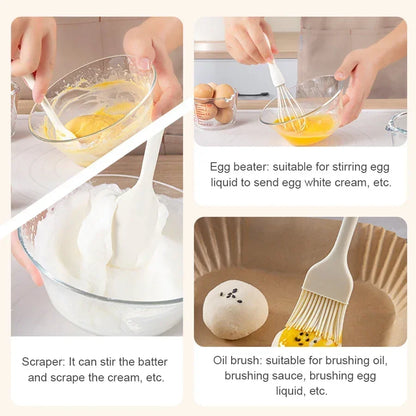 Silicone Utensils Kitchen Kit Barbecue Oil Brush Kitchen Useful Things Cake Cream Spatula Egg Beater Knife Set Gadgets Accessory