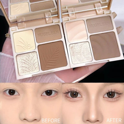 Face 3D brown powder, 4 colors, highlights, contours, cosmetic powder beauty, beige, 256 reflection palette, dam shadow, South P