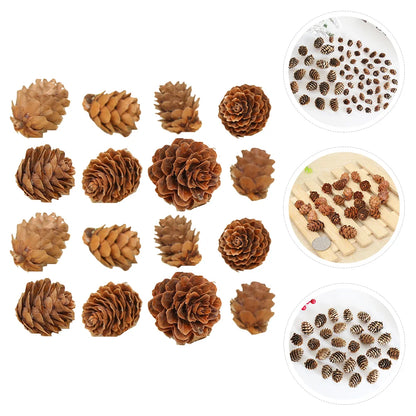 100 Pcs Songhwa Photo Props Garland Pine Cone Crafts Small Cones Ornaments Artificial Creative Wreath