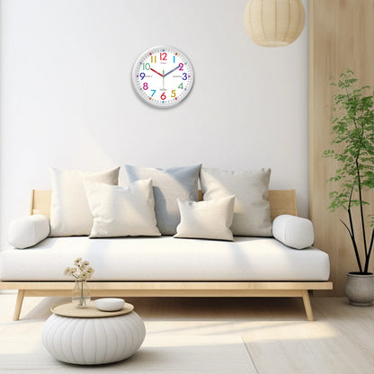 8inch Modern Simple Plastic Glass Wall Clock Living Room Bedroom Kitchen Home Decoration Wall Clock Silent Quartz Clock Holiday Gift (No Battery)