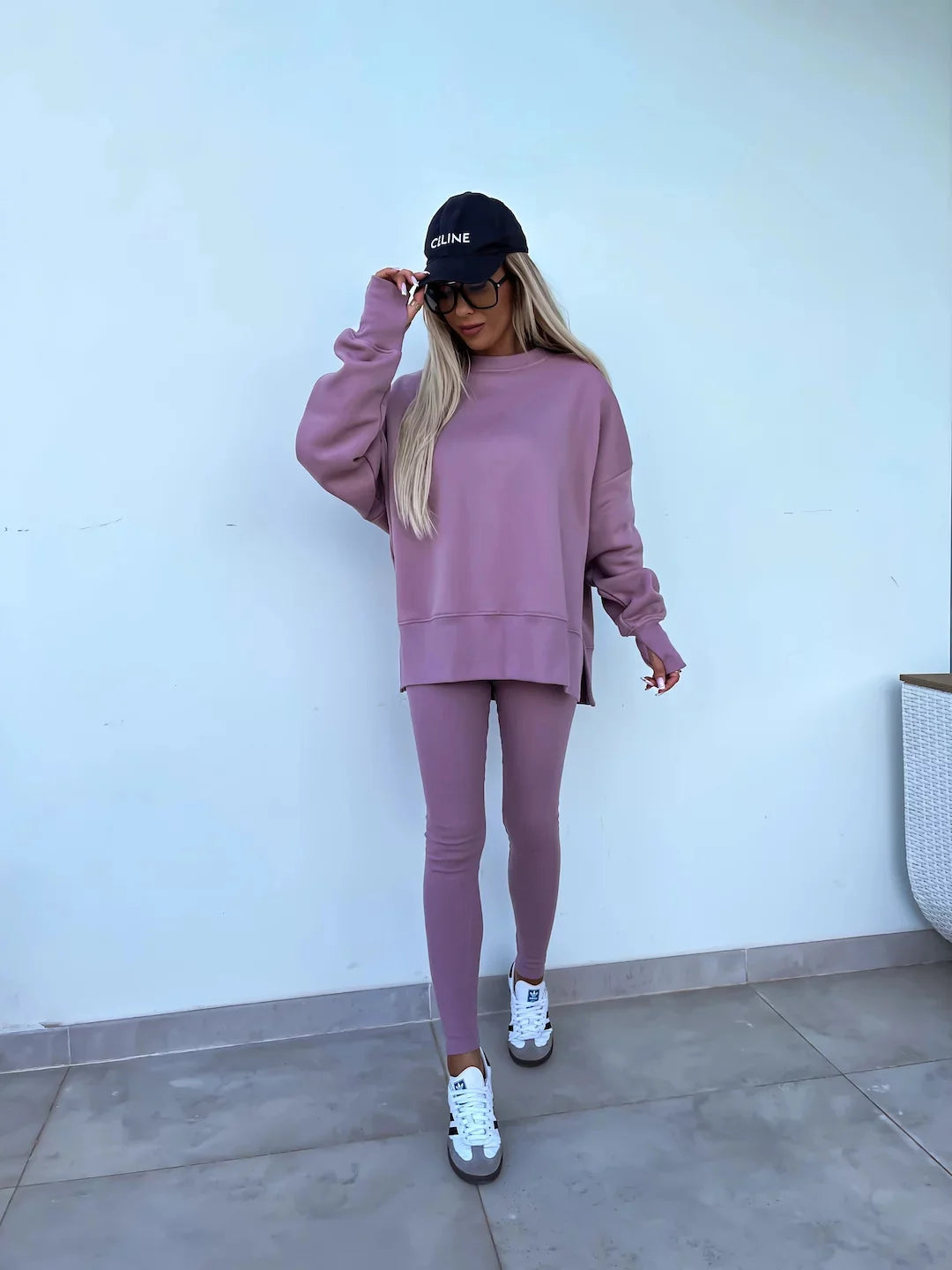 Spring summer 2024 new Shirt  casual loose-fitting sweater tight pants 2 piece suit sets for women 2 pieces trousers sets