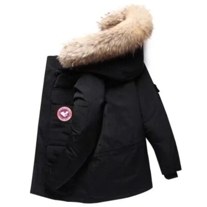 New Autumn Winter Men's Casual Youth Coat Long Down Jacket Hat Tide Brand Thick Warm Gosling Fashion Trend Casual Daily Coat