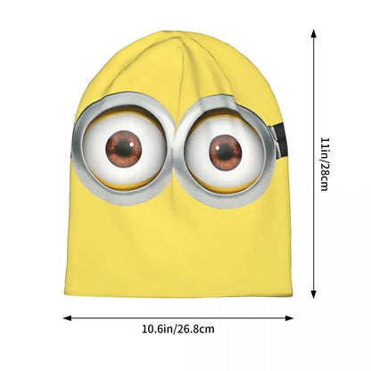 Despicable Me Skullies Beanies Caps Minion Style Eyes Thin Hat Autumn Spring Bonnet Hats Men Women's Street Ski Cap