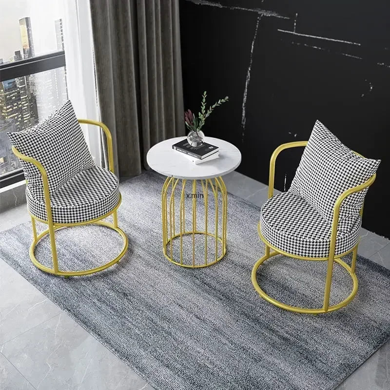 Three-piece Set of Coffee Table Chair Light Luxury Creative One Table Two Chairs Combination Coffee Table