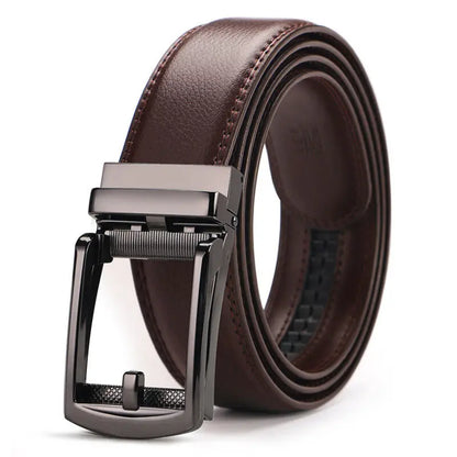 Mens Business Style Belt Black Top Quality PU Leather Detachable Strap Automatic Buckle Brand Desiger Fashion Waistband For Jean