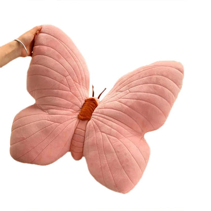 Butterfly Pillow Throwing Pad Short Plush Cushion Cute Girl Pink Toy for Bedroom Sofa Home Decoration Home Textile Cushion