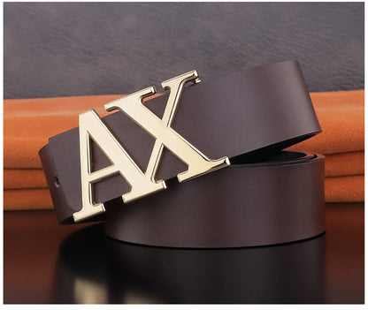 Men Belt Fashionable Simple Letter AX Buckle Male Belt for Men 3.8cm Good Quality