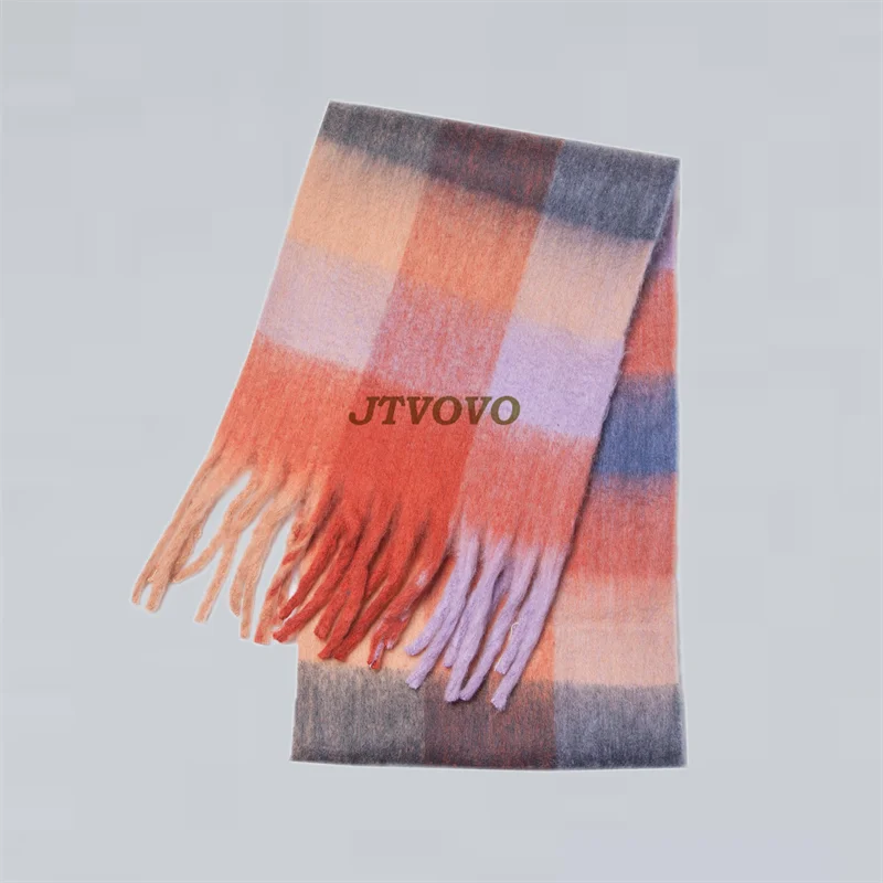 Fashion New Korea Styles Cashmere Scarf Winter Women Warm Thick Shawl Wraps Female Pashmina Long Tassel Foulard Blanket