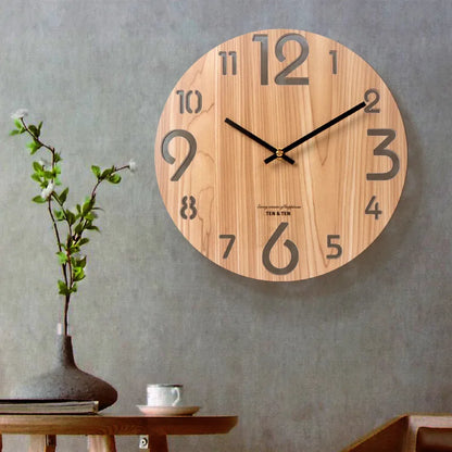 12 Inch Wooden 3D Wall Clock Modern Design Nordic Children's Room Decoration Kitchen Clock Art Hollow Wall Watch Gifts