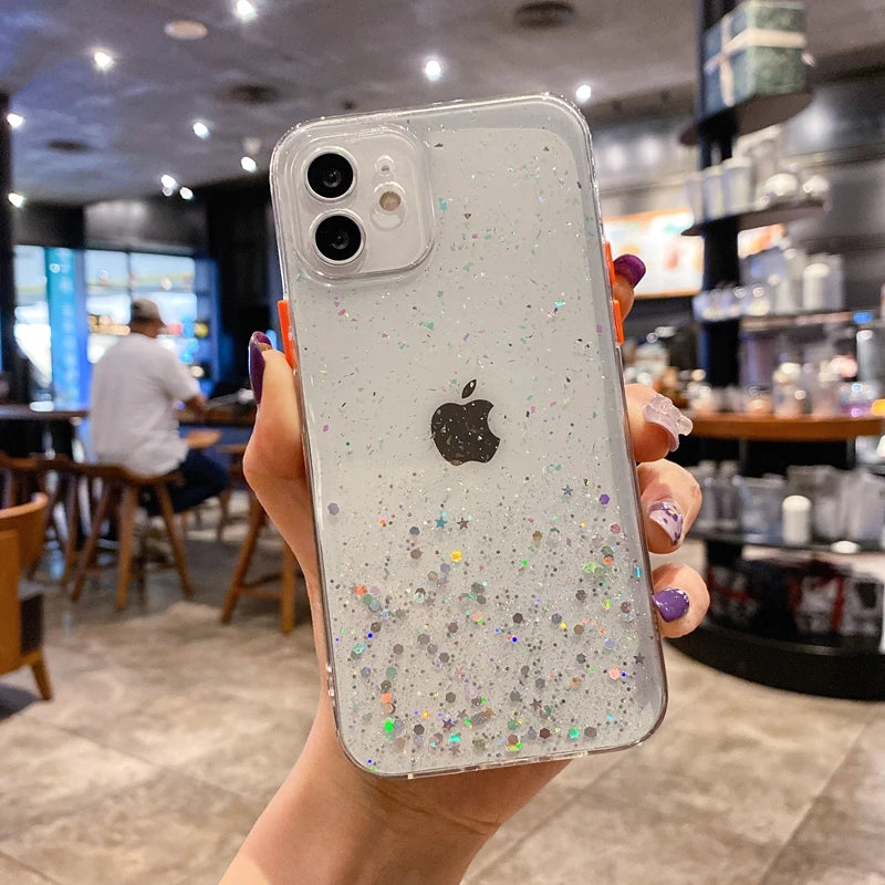 Luxury Glitter Candy Transparent Phone Case For iPhone 11 12 13 Pro Max XS X XR 7 8 Plus SE 2020 Mini Shockproof Cases Cover