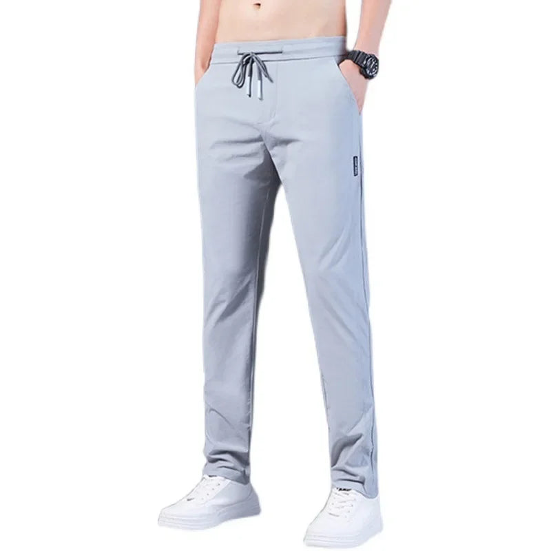 Men's Business Casual Pants Spring Autumn Trendy Versatile Straight-Leg Cargo Pants Loose Fit Black Pants For Men