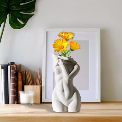 Female Body Vase Modern Ceramics Flower Vase In Female Body Shape Multi-Purpose Aesthetic Room Decor Flower Pot For Dry Flowers